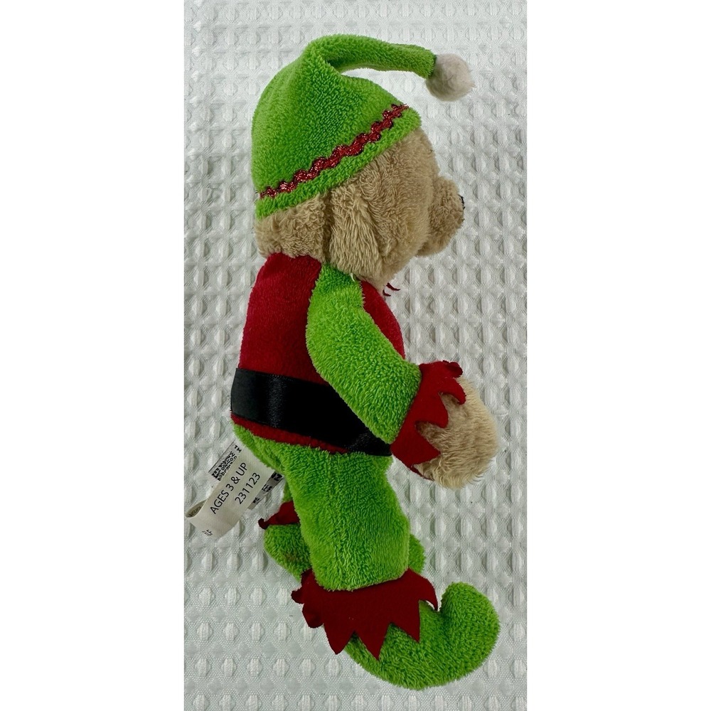Ganz Wee Bears Elf Plush HX11458 Christmas Teddy Green Red Holiday Toy 10" - Picture 7 of 12
